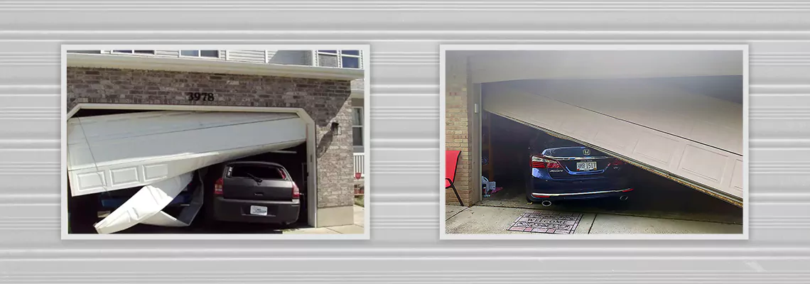 Repair Commercial Garage Door Got Hit By A Car in Woodstock, Illinois